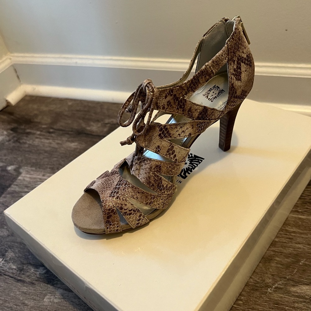 Anne Klein Snakeskin Strappy Heels - Picture 4 of 5